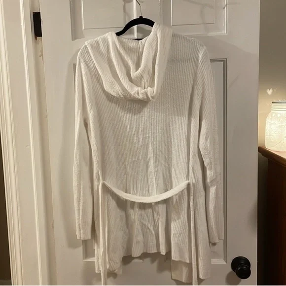 Barefoot Dreams CozyChic Lite Ribbed Hooded Cardigan Duster Sweater - Picture 4 of 8